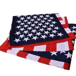 Western Cowboy Bandanas, (3), 22" x 22" Cotton, Flag, Brand New
